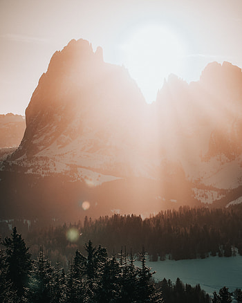 Landscape, Nature, Mountains, Sun, Dawn, Glare HD phone wallpaper