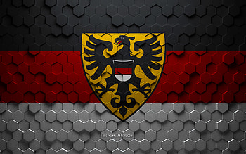 Flag of Reutlingen, honeycomb art, Reutlingen hexagons flag, Reutlingen, 3d hexagons art, Reutlingen flag HD wallpaper