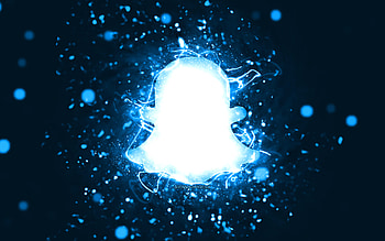 Snapchat blue logo, , blue neon lights, creative, blue abstract background, Snapchat logo, social network, Snapchat HD wallpaper