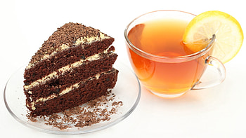 Food, Cake, Lemon, Tea, Crumbs HD wallpaper