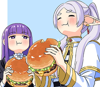Frieren & Fern — Burger Break ( Anime ), Anime, Frieren: Beyond Journey's End, Fern (Frieren: Beyond Journey's End), Frieren (Frieren: Beyond Journey's End) HD wallpaper