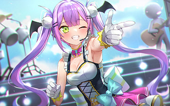 Tokoyami Towa, Virtual YouTuber, artwork, VTuber, manga, Tokoyami Towa channel HD wallpaper