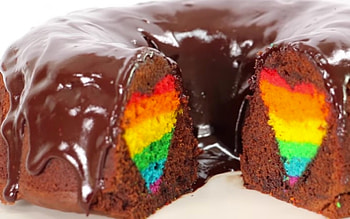 Rainbow Heart Surprise Cake, Heart, Cake, Surprise, Rainbow HD wallpaper