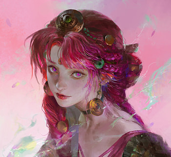 Witch, pink, frumusete, tea me, fantasy, gorgeous, luminos, teame, girl, view from the top, superb HD wallpaper