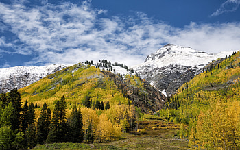 Autumn snow landscape, Colorado mountains, , Ultra resolution HD wallpaper