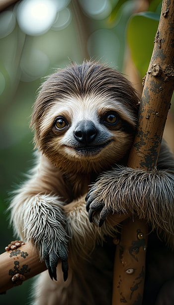 Serene Sloth: A Perfect for Relaxation, Animal, Wildlife, tree HD phone wallpaper