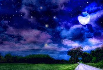 mystic moon, mystic, moon, skies, layout, stars HD wallpaper