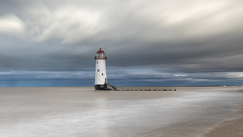 Lighthouse, guiding light, coast, ocean HD wallpaper