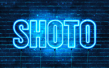Happy Birtay Shoto, , blue neon lights, Shoto name, creative, Shoto Happy Birtay, Shoto Birtay, popular japanese male names, with Shoto name, Shoto HD wallpaper