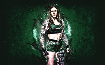 Megan Anderson, MMA, UFC, Australian fighter, stone green background, Ultimate Fighting Championship HD wallpaper