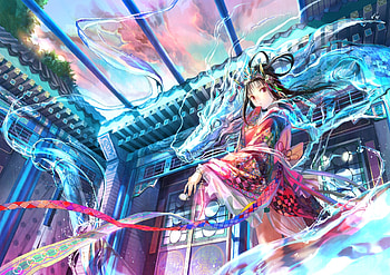 dragon fuji choko japanese clothes original red eyes | konachan.com - Konachan.com HD wallpaper