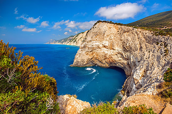 Lefkada, Greece, Lefkada, coast, Greece, paradise, beautiful, rocks, vacation, holiday, rest, cliffs, view, sky, resort, travel, island, beach, sea, dreams HD wallpaper