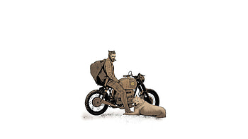 Biker With Dog , biker, artist, artwork, digital-art HD wallpaper