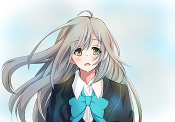Cute, yellow eyes, Hitomi Tsukishiro HD wallpaper