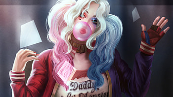 Harley Quinn Bubble Gum, harley-quinn, artwork, superheroes, deviantart HD wallpaper