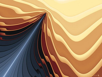 No Man's Land, light beam, fractal, waves of brown HD wallpaper