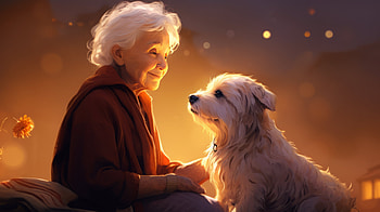 Grandmother and Dog Bond - AI Art, woman, Grandmother HD wallpaper