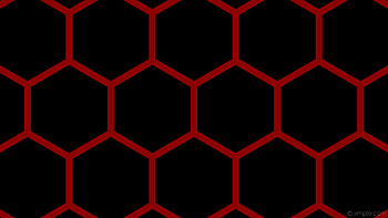 red honeycomb black hexagon beehive dark red HD wallpaper