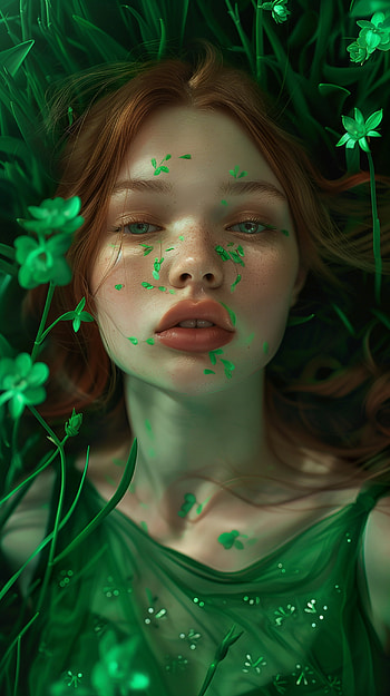Enchanting Green Aesthetic Woman - Nature-Inspired , green, green aesthetic, woman HD phone wallpaper