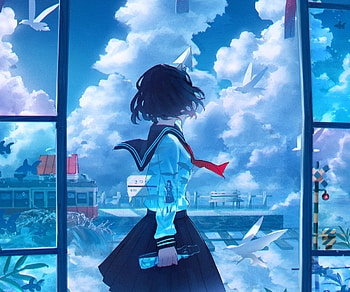 Serene Anime Girl at Train Station - Lofi, lofi, train station, Anime, girl, anime girl HD wallpaper