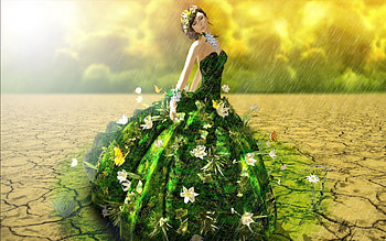 Fantasy, Surface, Girl, Dress HD wallpaper
