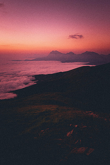 Nature, Sunset, Mountains, Pink, Waves, Coast HD phone wallpaper