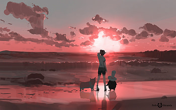 Beach Comic Sketch Summer, beach, artist, artwork, digital-art, deviantart HD wallpaper