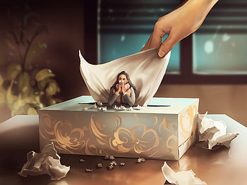 Art, Hand, Girl, Cold, Handkerchief, Kerchief HD wallpaper