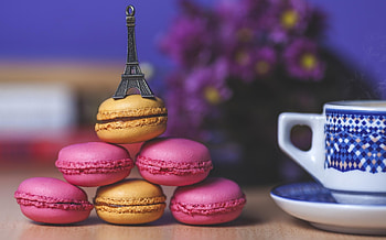 Food, Eiffel Tower, Cookies, Cup, Macaron HD wallpaper