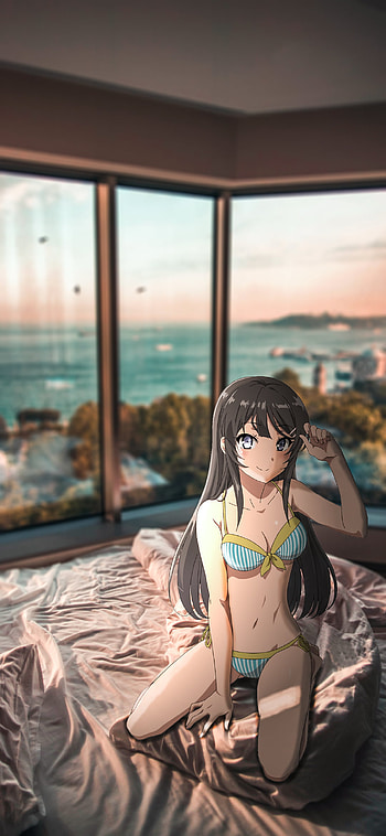 Mai Sakurajima - Rascal does not dream of Bunny Girl Senpai, Mai Sakurajima, Anime, Rascal Does Not Dream of Bunny Girl Senpai HD phone wallpaper