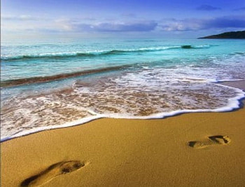 steps, sea HD wallpaper