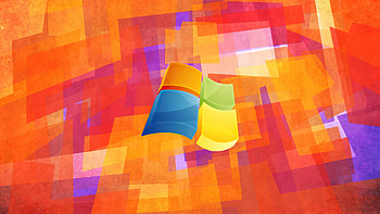 Windows XP, 3D logo, geometry HD wallpaper