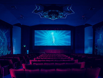 Movie theatre, Cinematic atmosphere, Immersive experience, Entertainment HD wallpaper