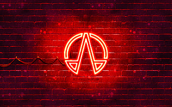 The Expanse red logo, , red brickwall, The Expanse logo, TV Series, The Expanse neon logo, The Expanse HD wallpaper