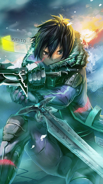 Kirito, black hair, Kirito (Sword Art Online), Anime, Sword Art Online HD phone wallpaper