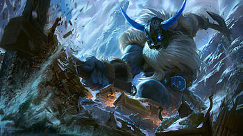 Olaf LoL Glacial Splash Art, video game, League Of Legends, Olaf (League Of Legends), viking HD wallpaper