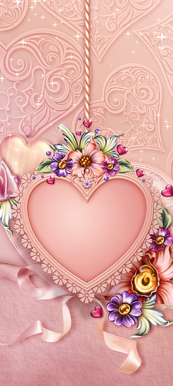 Pink_Valentine ❤, Heart, Festival, magenta, flowers, pink, Love, luxury, valentine HD phone wallpaper