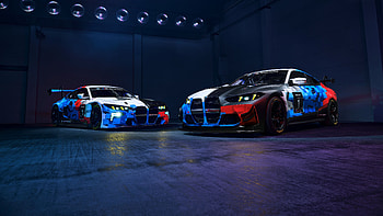 BMW M4 Duo - Neon Livery, car, BMW, BMW M4 HD wallpaper