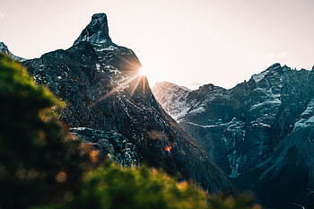 Landscape, Nature, Mountains, Sun, Vertex, Top, Shine, Light HD wallpaper