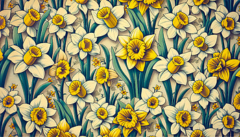 Vibrant Daffodil Bliss, daffodil, flower, floral pattern, nature, spring HD wallpaper