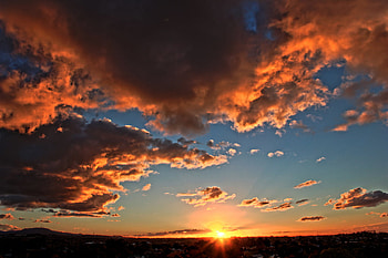 fading, red, clouds, sky, beautiful, sunset, nice HD wallpaper