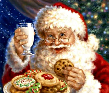 Santa And Cookies, Christmas Eve, Cookies, Santa, Snow, Hat, Milk HD wallpaper