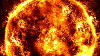 Landscape, Universe, Fire, Sun, Stars HD wallpaper