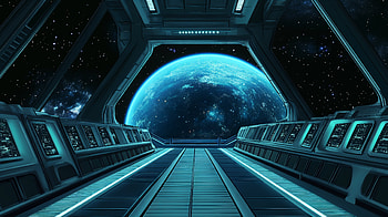 Sci-Fi Starship Bridge, Sci Fi, space, galaxy, starship HD wallpaper