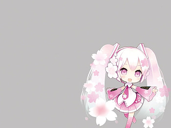 Sakura Miku, cute, vocaloid, long hair, nice, miku, chibi, vocaloids, hatsune, twintails, adorable, female, plain, sweet, hatsune miku, girl, kawaii, anime girl, simple, anime, sakura, lovely HD wallpaper