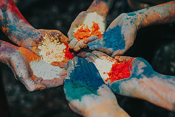 Miscellanea, Miscellaneous, Multicolored, Motley, Powder, Paint, Hands, Holi HD wallpaper