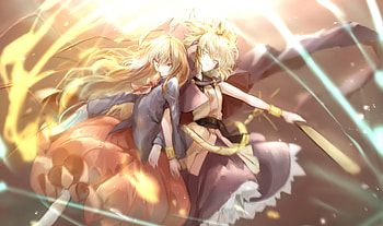 Anime girls, Hata no Kokoro, Toyosatomimi no Miko, touhou HD wallpaper