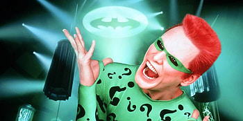 Riddler (Jim Carrey), Eccentric character, Enigmatic puzzles, Memorable performance HD wallpaper