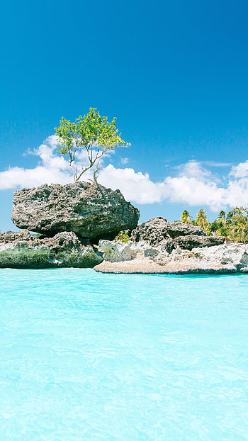 Willy's Rock view, White beach, Philippine spotlight, Island wonder HD phone wallpaper