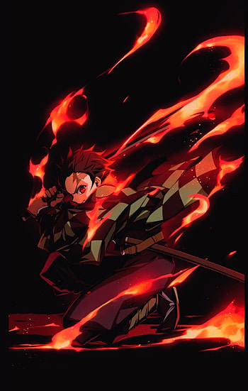 Tanjiro, heat, red HD phone wallpaper